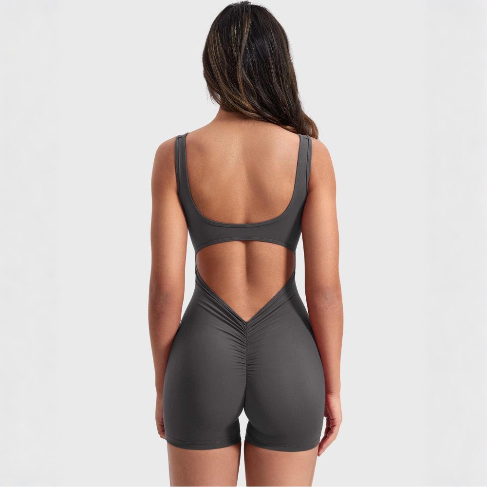 ENTERIZO SHORT, ESPALDA EN V