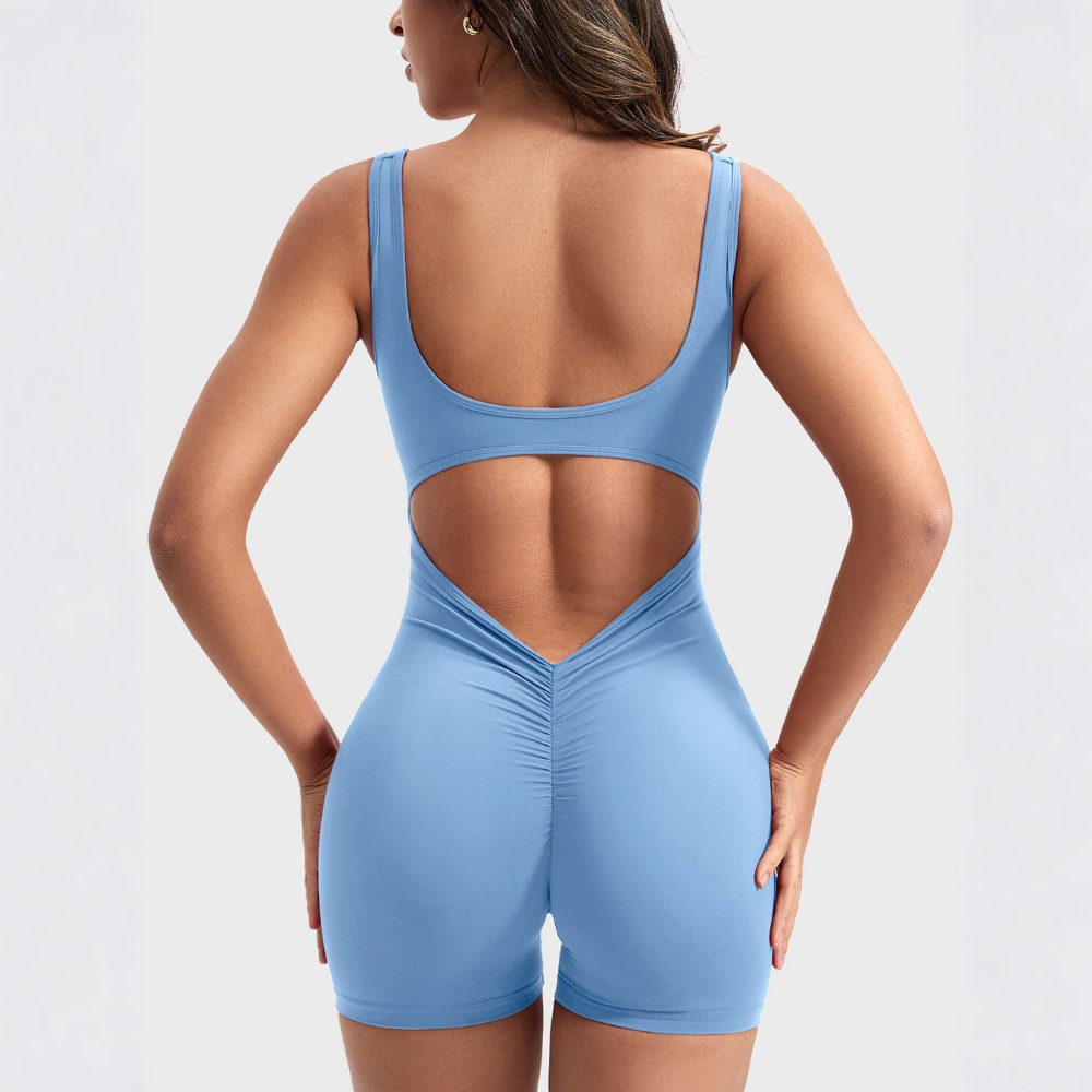 ENTERIZO SHORT, ESPALDA EN V