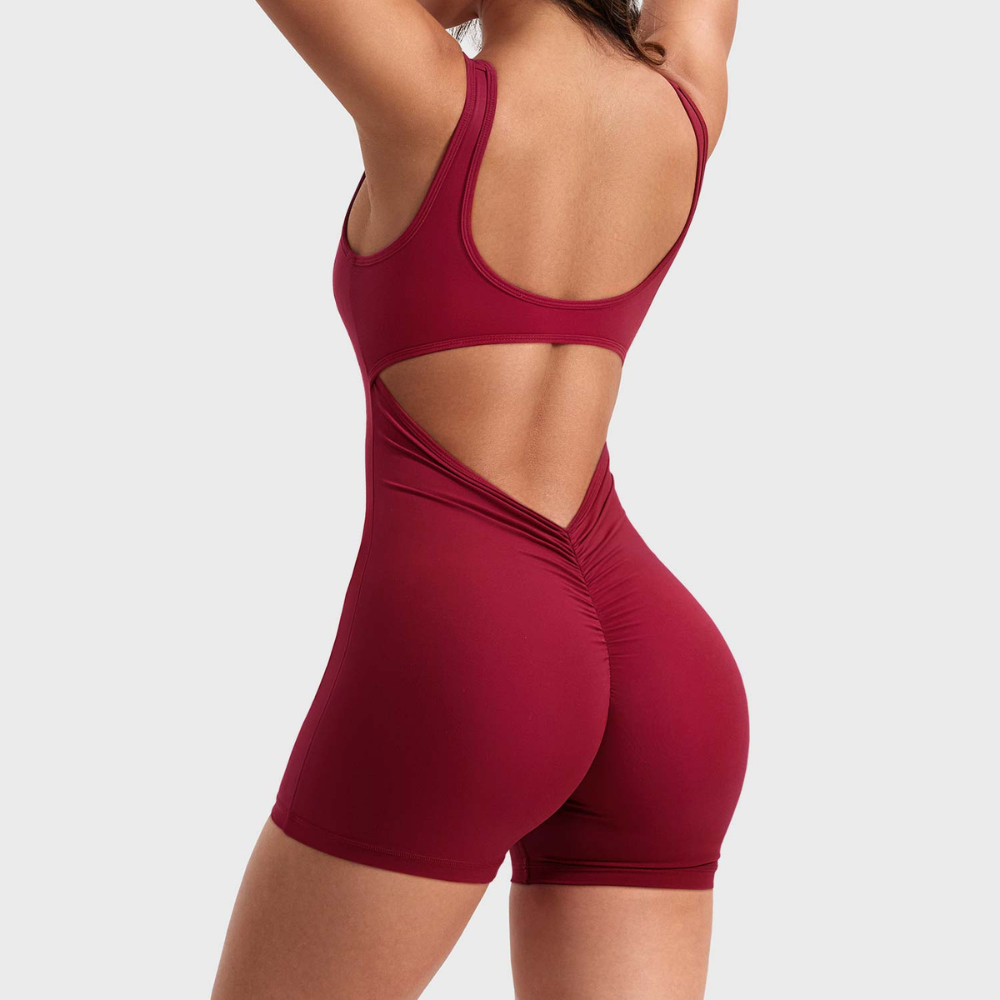 ENTERIZO SHORT, ESPALDA EN V