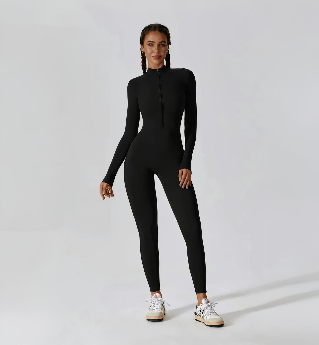 ENTERIZO MANGA LARGA CON CREMALLERA NEGRO