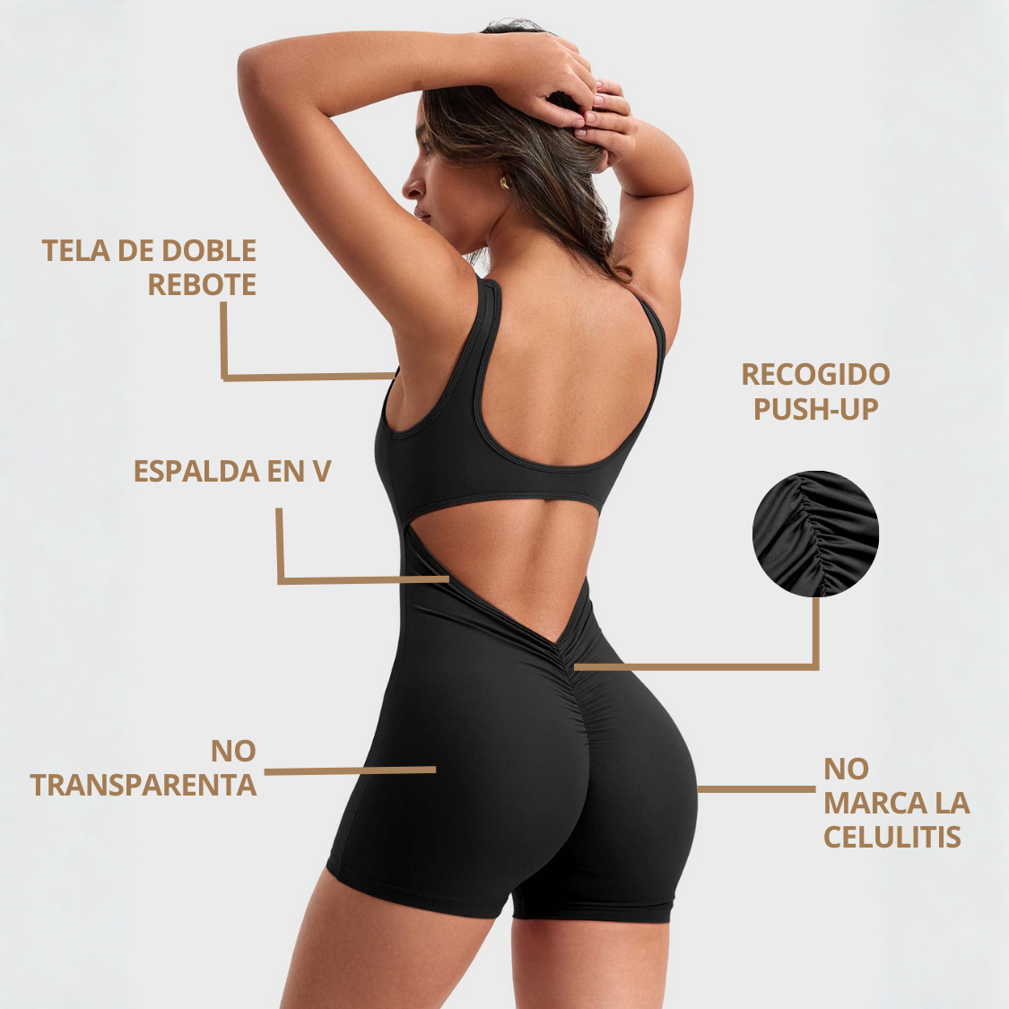 ENTERIZO SHORT, ESPALDA EN V