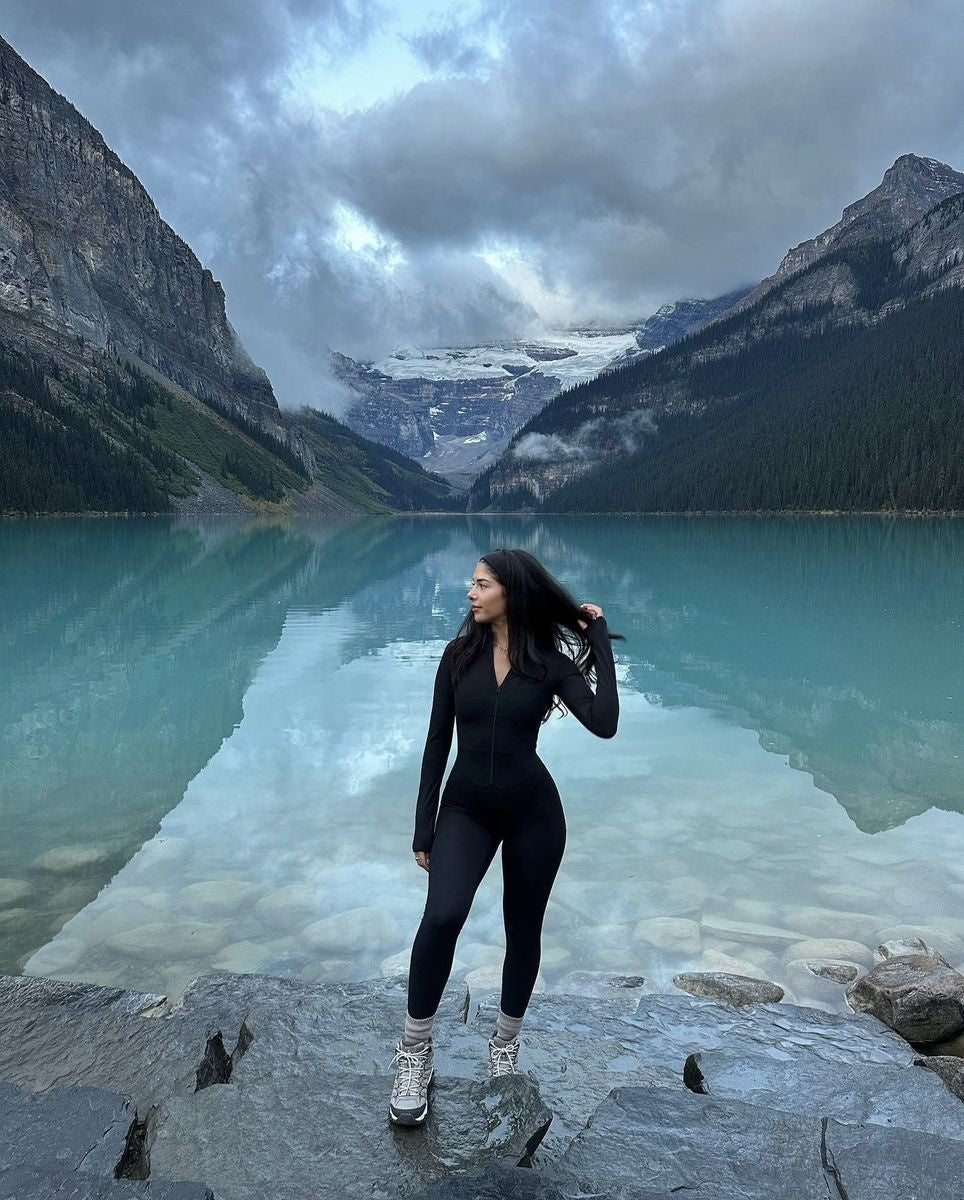 ENTERIZO MANGA LARGA CON CREMALLERA NEGRO